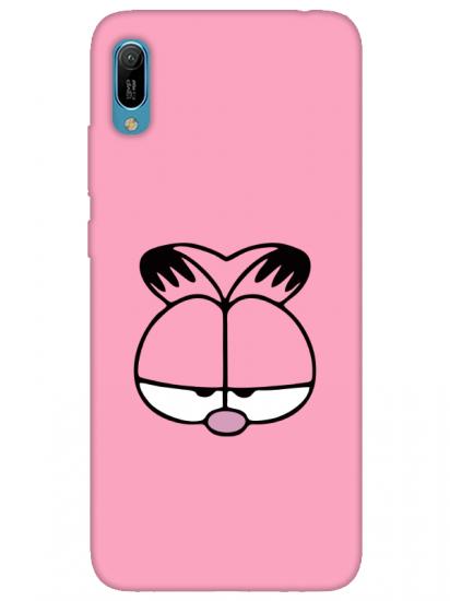 Huawei Y6 2019 Garfield Pembe Telefon Kılıfı