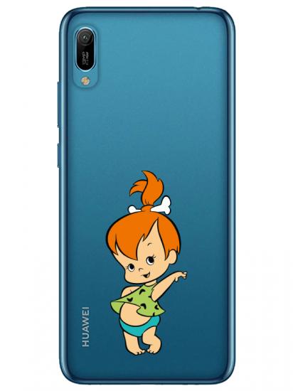 Huawei Y6 2019 Taş Devri Kız Bebek Şeffaf Telefon Kılıfı