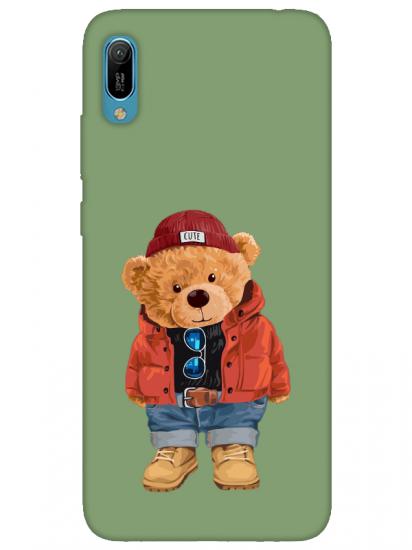 Huawei Y6 2019 Teddy Bear Yeşil Telefon Kılıfı