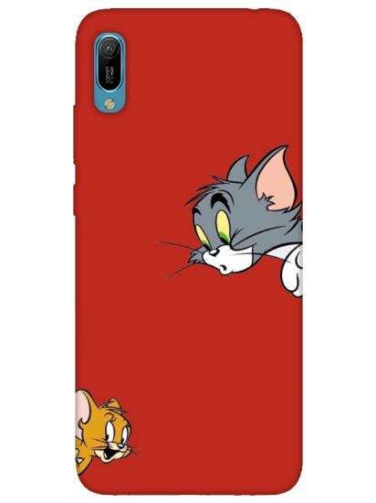 Huawei Y6 2019 Tom And Jerry Kırmızı Telefon Kılıfı