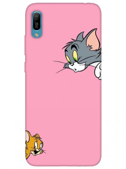 Huawei Y6 2019 Tom And Jerry Pembe Telefon Kılıfı