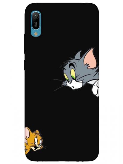 Huawei Y6 2019 Tom And Jerry Siyah Telefon Kılıfı