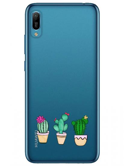 Huawei Y6 2019 Kaktüs Şeffaf Telefon Kılıfı