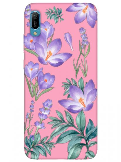 Huawei Y6 2019 Kış Çiçeği Pembe Telefon Kılıfı