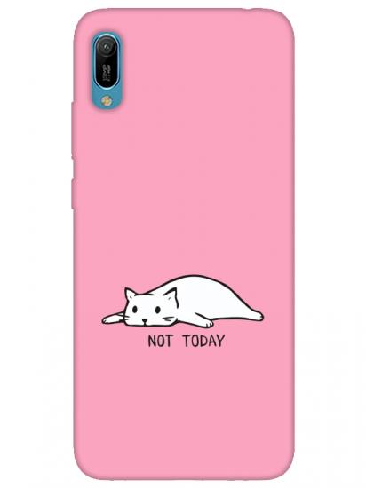 Huawei Y6 2019 Not Today Kedi Pembe Telefon Kılıfı