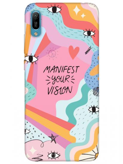 Huawei Y6 2019 Manifest Your Vision Pembe Telefon Kılıfı