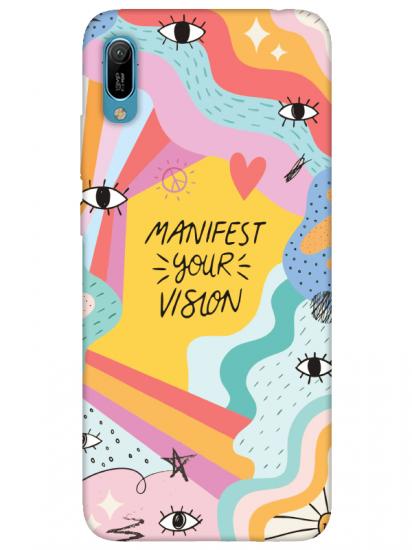 Huawei Y6 2019 Manifest Your Vision Sarı Telefon Kılıfı