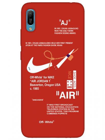 Huawei Y6 2019 Nike Air Kırmızı Telefon Kılıfı