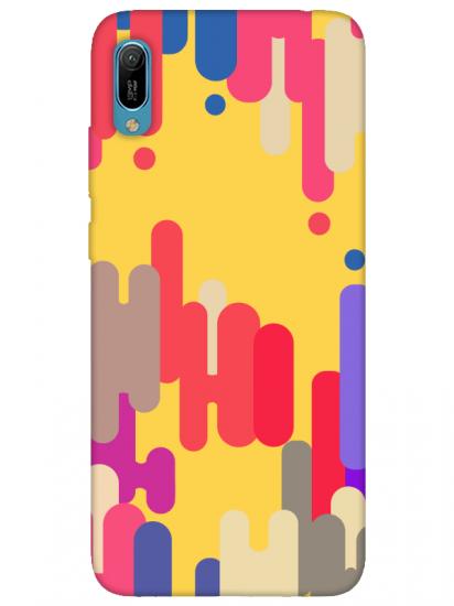 Huawei Y6 2019 Pop Art Sarı Telefon Kılıfı