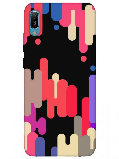 Huawei Y6 2019 Pop Art Siyah Telefon Kılıfı