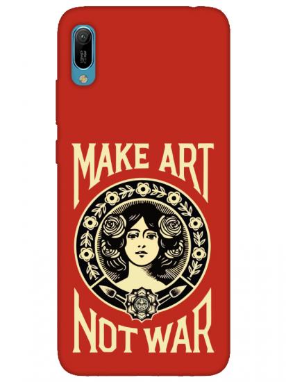 Huawei Y6 2019 Make Art Not War Kırmızı Telefon Kılıfı