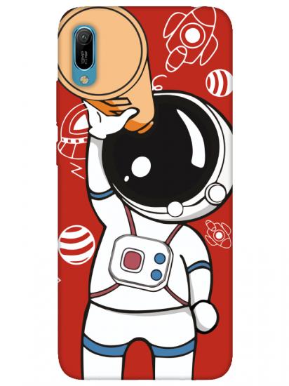 Huawei Y6 2019 Astronot Kırmızı Telefon Kılıfı