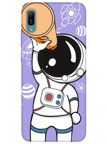 Huawei Y6 2019 Astronot Lila Telefon Kılıfı