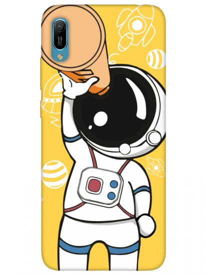 Huawei Y6 2019 Astronot Sarı Telefon Kılıfı