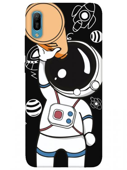 Huawei Y6 2019 Astronot Siyah Telefon Kılıfı