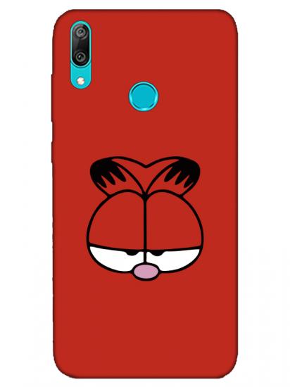 Huawei Y7 2019 Garfield Kırmızı Telefon Kılıfı