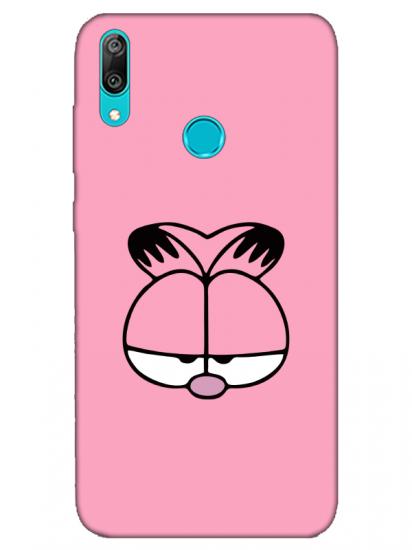 Huawei Y7 2019 Garfield Pembe Telefon Kılıfı