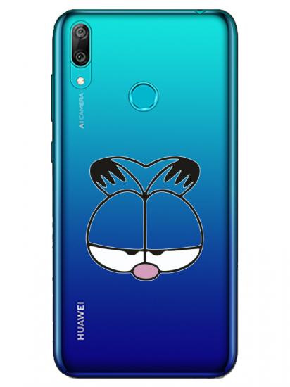 Huawei Y7 2019 Garfield Şeffaf Telefon Kılıfı