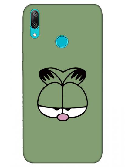 Huawei Y7 2019 Garfield Yeşil Telefon Kılıfı