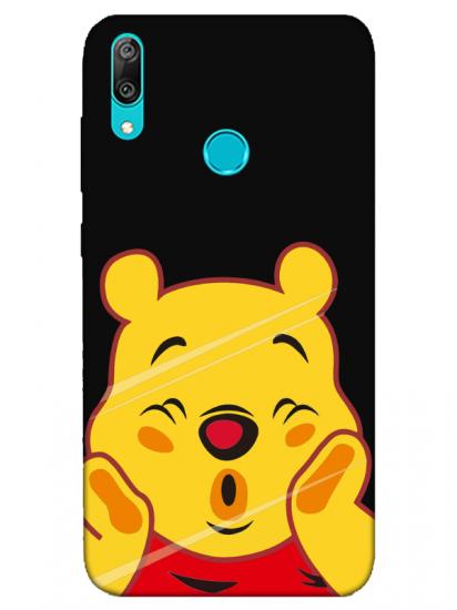 Huawei Y7 2019 Winnie The Pooh Siyah Telefon Kılıfı