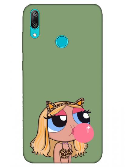 Huawei Y7 2019 Powerpuff Girls Yeşil Telefon Kılıfı