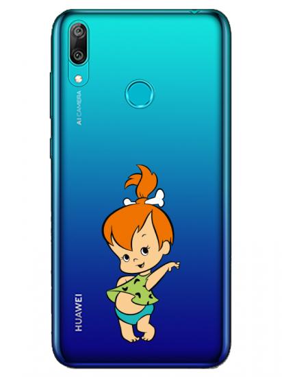 Huawei Y7 2019 Taş Devri Kız Bebek Şeffaf Telefon Kılıfı