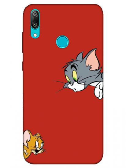 Huawei Y7 2019 Tom And Jerry Kırmızı Telefon Kılıfı