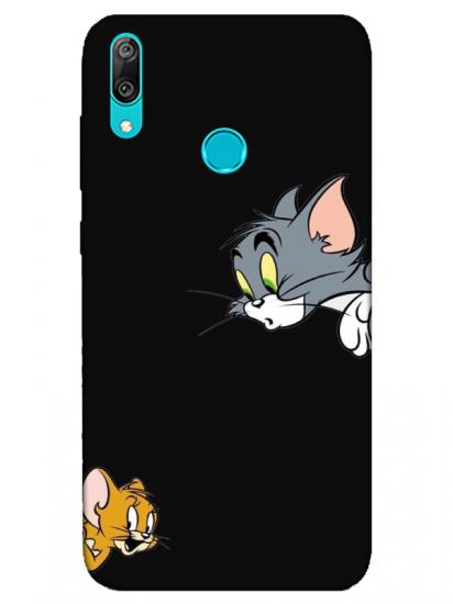 Huawei Y7 2019 Tom And Jerry Siyah Telefon Kılıfı