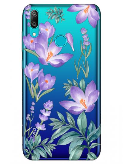 Huawei Y7 2019 Kış Çiçeği Şeffaf Telefon Kılıfı