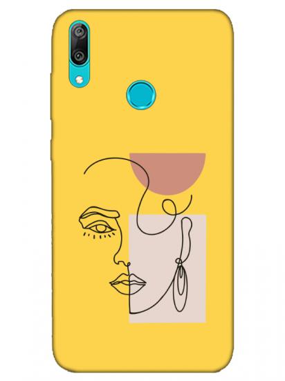 Huawei Y7 2019 Women Art Sarı Telefon Kılıfı