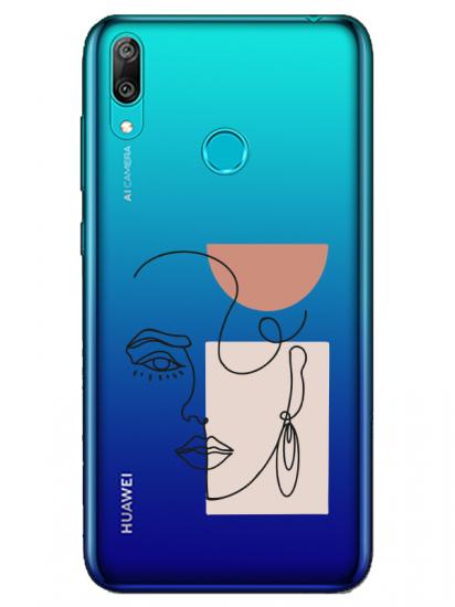 Huawei Y7 2019 Women Art Şeffaf Telefon Kılıfı