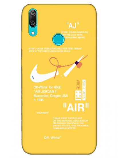 Huawei Y7 2019 Nike Air Sarı Telefon Kılıfı