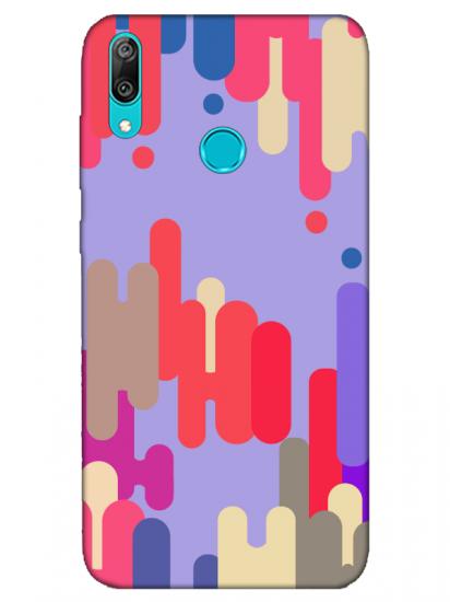 Huawei Y7 2019 Pop Art Lila Telefon Kılıfı