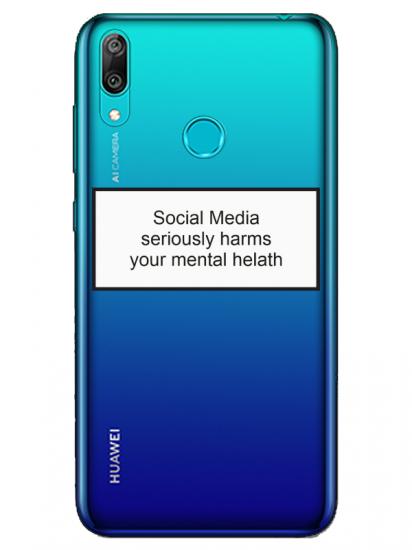 Huawei Y7 2019 Social Media Şeffaf Telefon Kılıfı