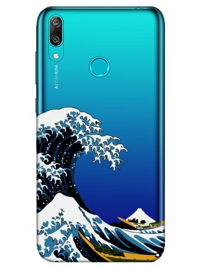 Huawei Y7 2019 Kanagawa Şeffaf Telefon Kılıfı