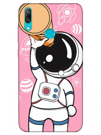 Huawei Y7 2019 Astronot Pembe Telefon Kılıfı