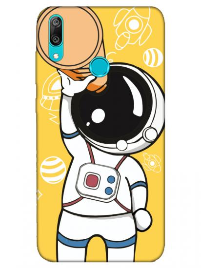 Huawei Y7 2019 Astronot Sarı Telefon Kılıfı