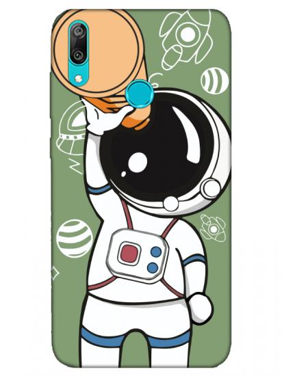 Huawei Y7 2019 Astronot Yeşil Telefon Kılıfı