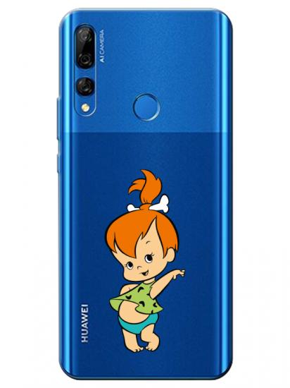 Huawei Y9 Prime 2019 Taş Devri Kız Bebek Şeffaf Telefon Kılıfı