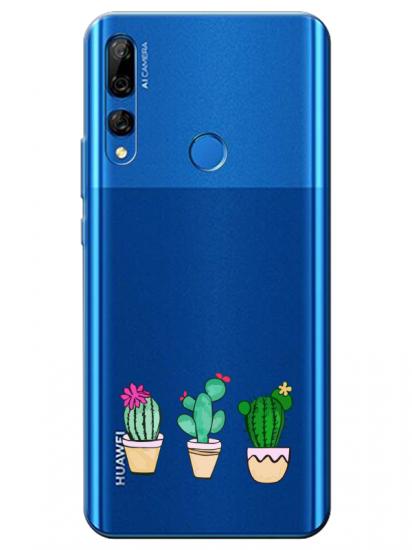 Huawei Y9 Prime 2019 Kaktüs Şeffaf Telefon Kılıfı