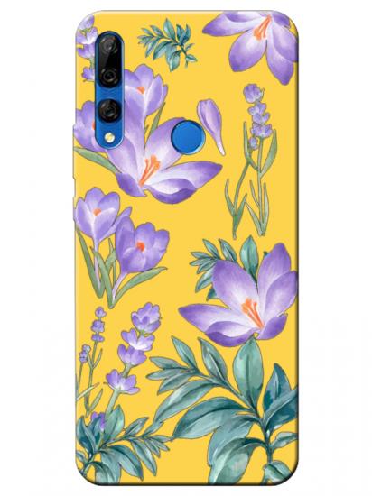 Huawei Y9 Prime 2019 Kış Çiçeği Sarı Telefon Kılıfı