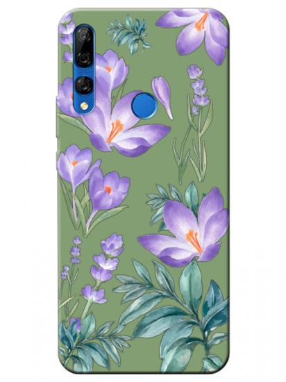 Huawei Y9 Prime 2019 Kış Çiçeği Yeşil Telefon Kılıfı