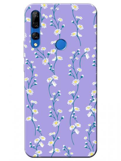 Huawei Y9 Prime 2019 Papatya Sarmaşığı Lila Telefon Kılıfı