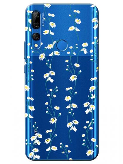 Huawei Y9 Prime 2019 Papatya Sarmaşığı Şeffaf Telefon Kılıfı