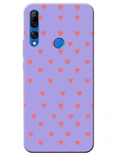 Huawei Y9 Prime 2019 Minik Kalpler Lila Telefon Kılıfı