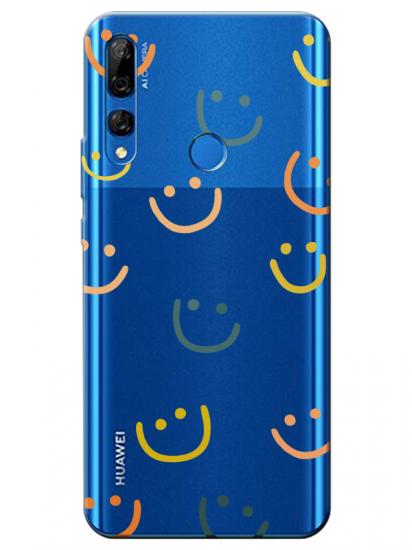 Huawei Y9 Prime 2019 Emoji Gülen Yüz Şeffaf Telefon Kılıfı