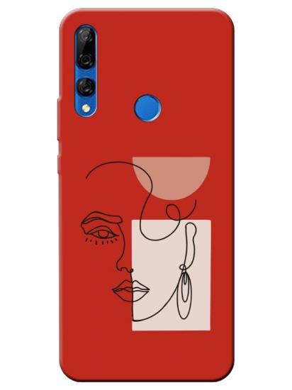 Huawei Y9 Prime 2019 Women Art Kırmızı Telefon Kılıfı