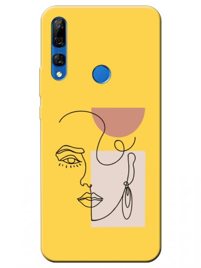 Huawei Y9 Prime 2019 Women Art Sarı Telefon Kılıfı