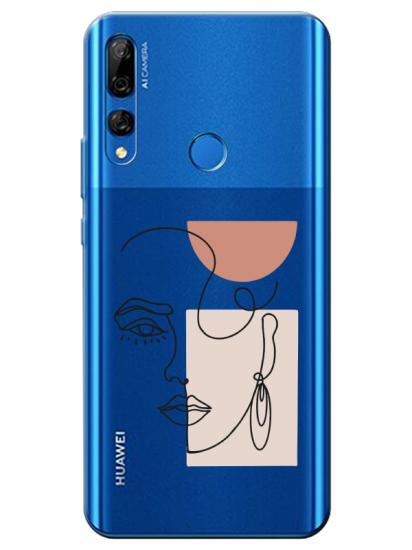 Huawei Y9 Prime 2019 Women Art Şeffaf Telefon Kılıfı