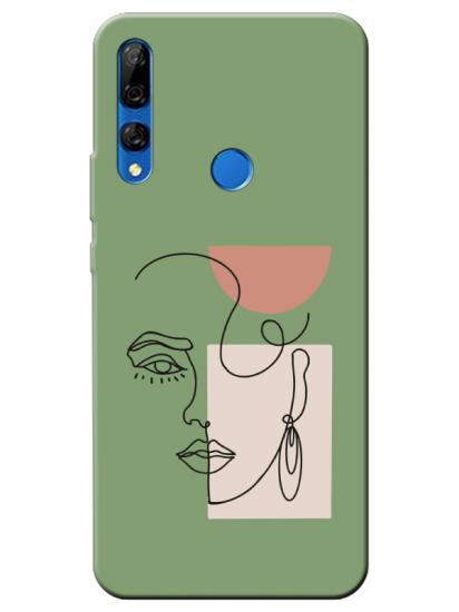 Huawei Y9 Prime 2019 Women Art Yeşil Telefon Kılıfı